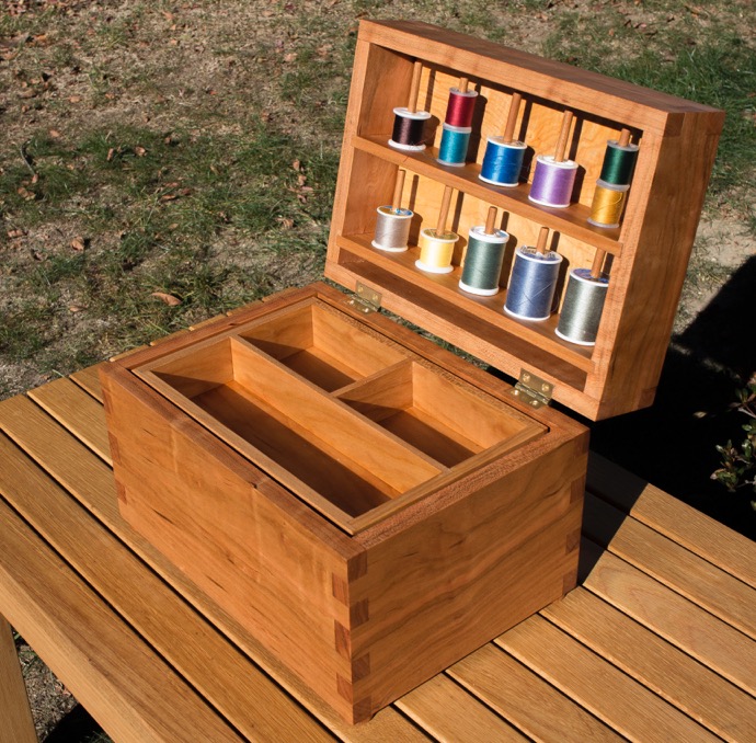 Wood discount sewing box